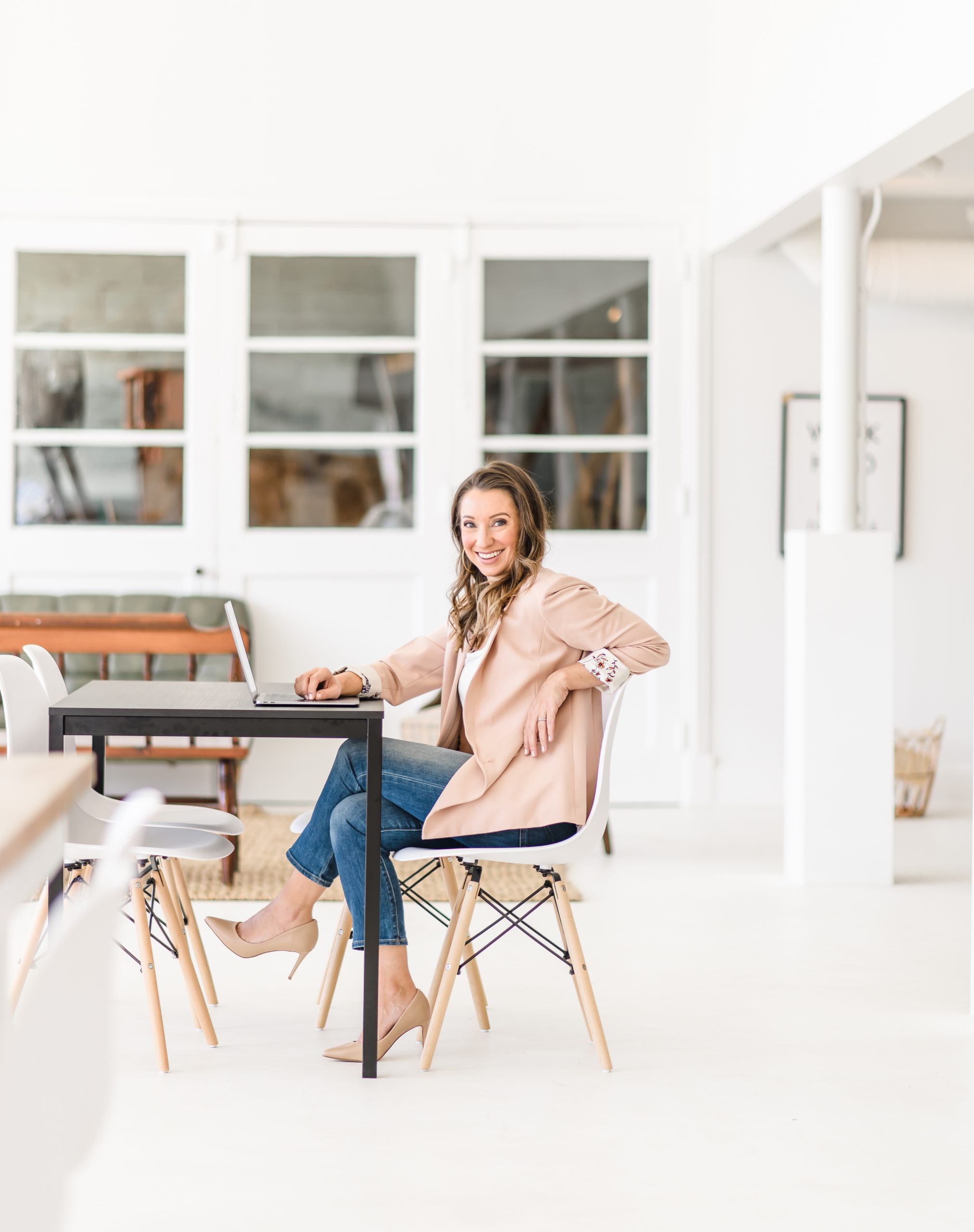 Sharon Typing on Laptop